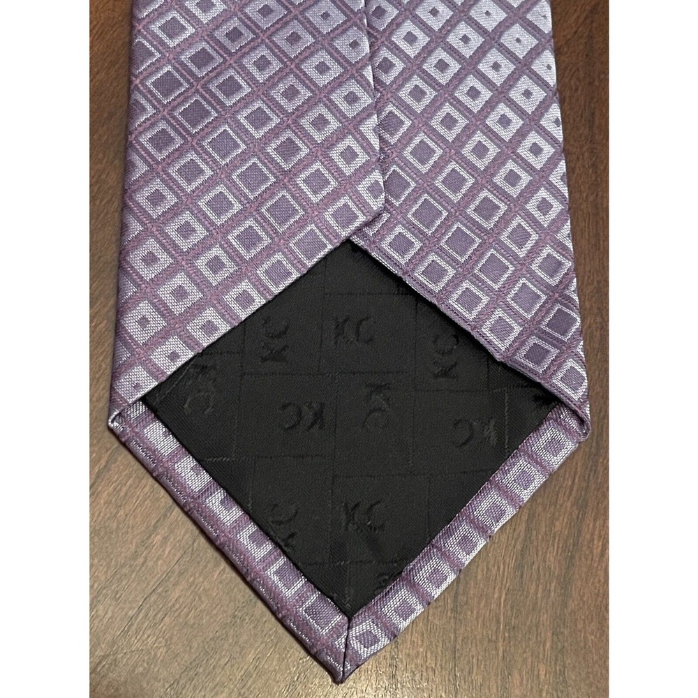 Kenneth Cole New York Purple 100% Silk Men’s Neck Tie Made In USA - Picture 2 of 9